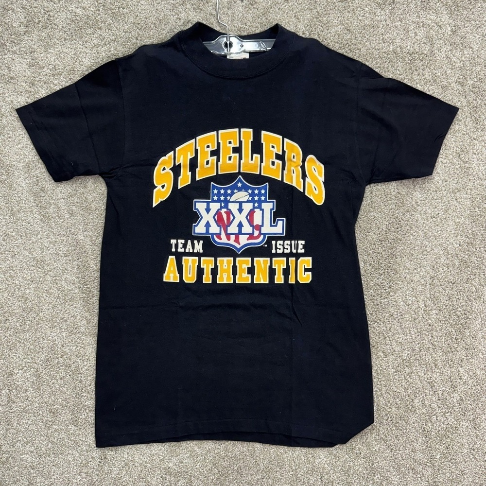 Pittsburgh Steelers T-Shirt Mens M Black NFL Team Issue Graphic Bike EUC